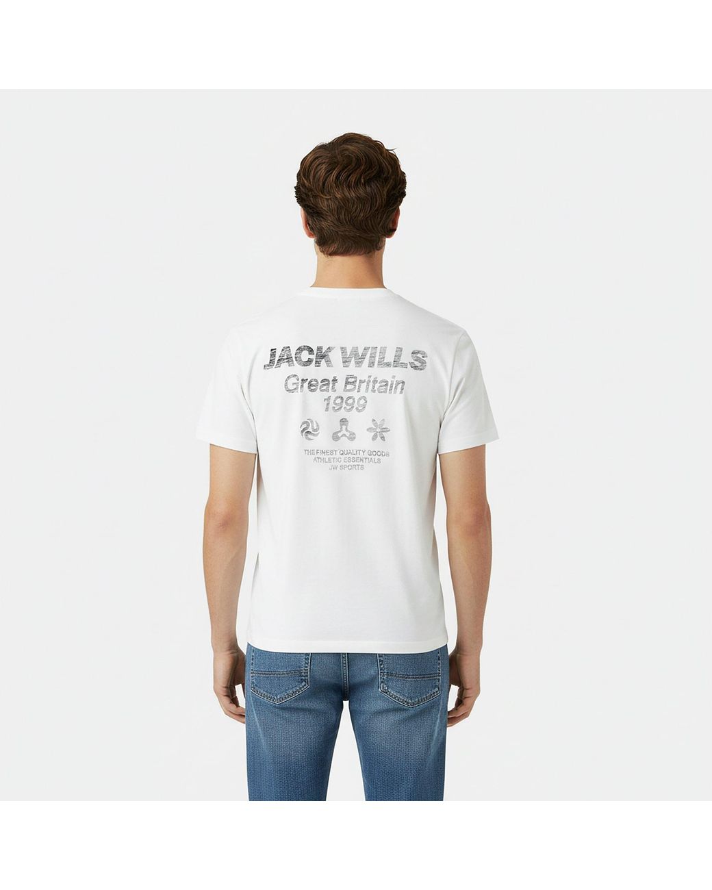 Jack Wills White Jw Reverse Print Regular Fit T-Shirt for men