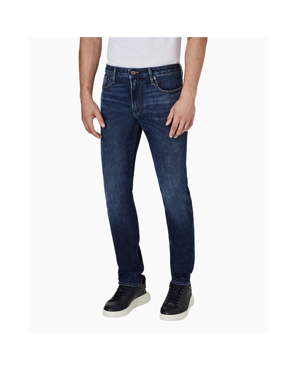 Emporio Armani Blue J06 Slim-Fit Trousers for men