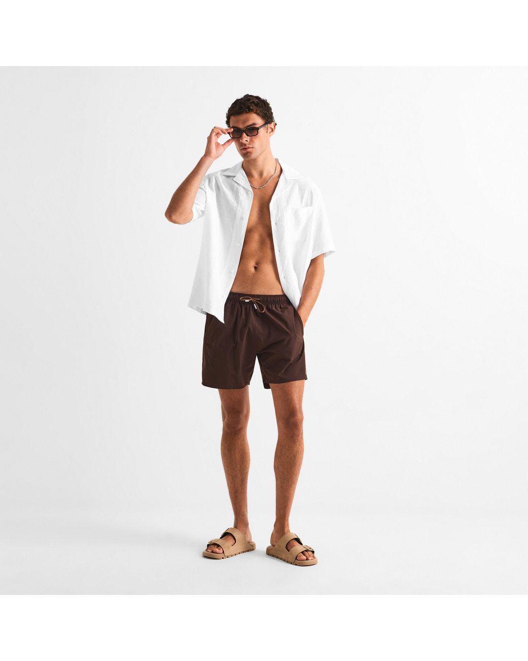 Boss Natural Sandals With Emed Logo Detail And Adjustable Straps (Surfley) for men