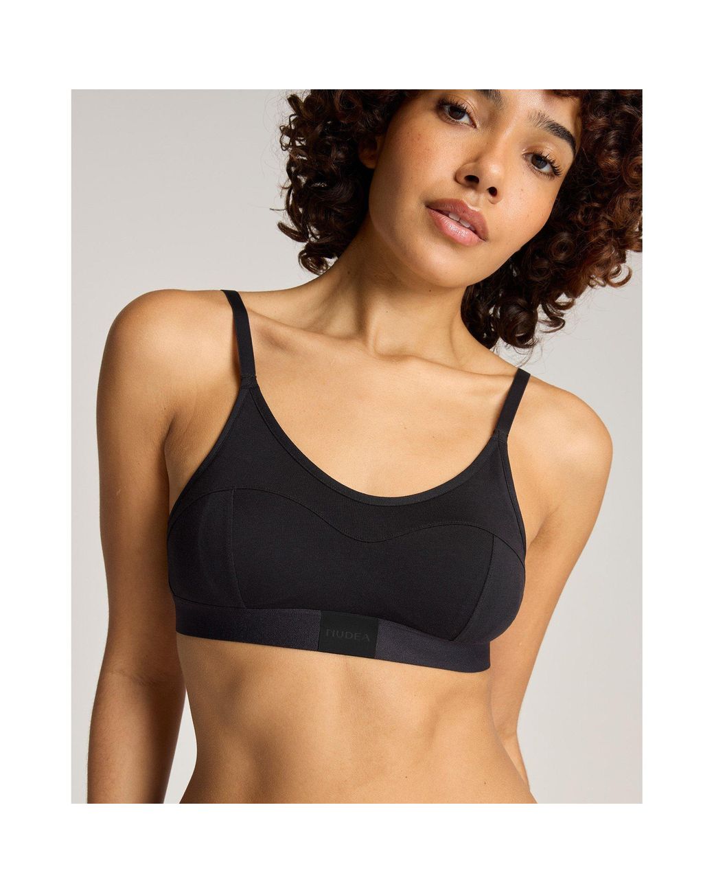 Nudea Black Cotton Modal Contour Scoop Bralette