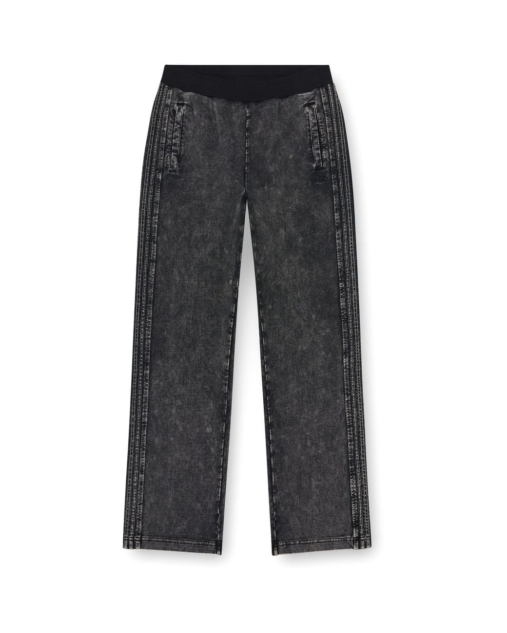 DIESEL Gray Open Hem Fleece Jogging Bottoms for men