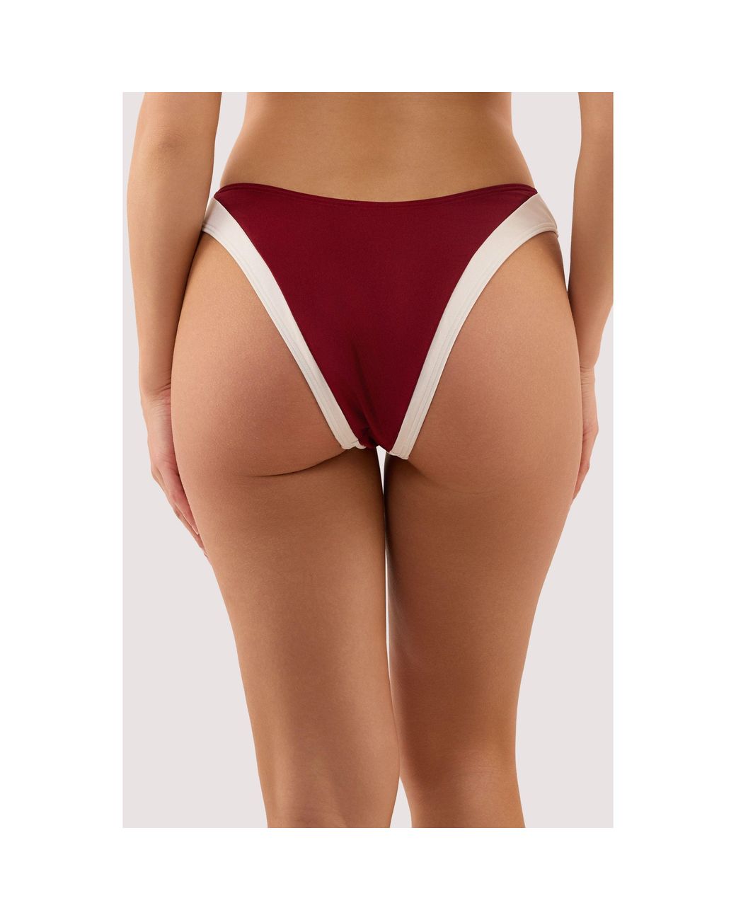 Wolf & Whistle Red Stasia And Ivory High Leg Brief