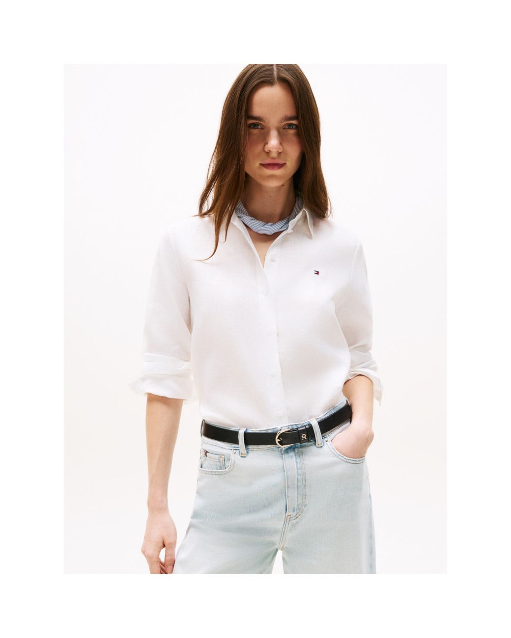 Tommy Hilfiger White Long Sleeve Plain Shirt