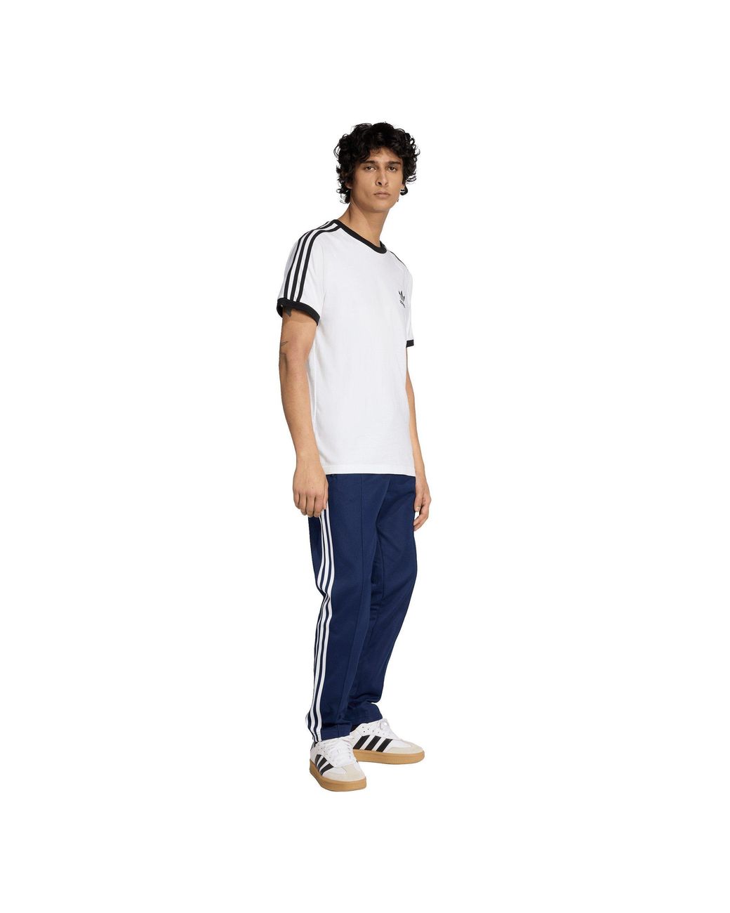 Adidas Originals Blue Beckenbauer Cotton Open Hem Slim-Fit Joggers for men
