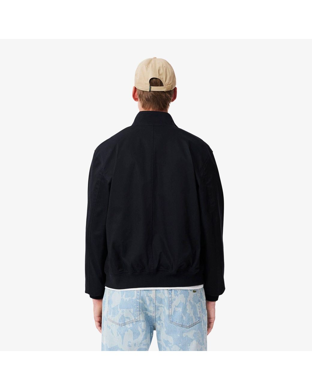 Lacoste Blue Twill Cotton Long Sleeve Harrington Jacket for men