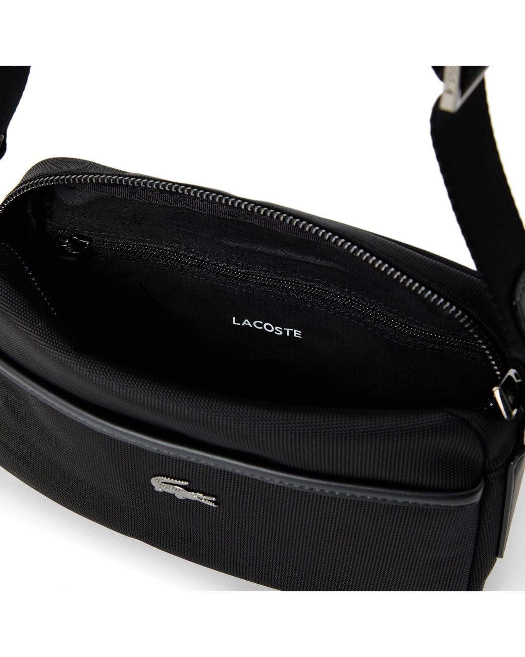 Lacoste Black Business Reporter Cross-Body Bag for men
