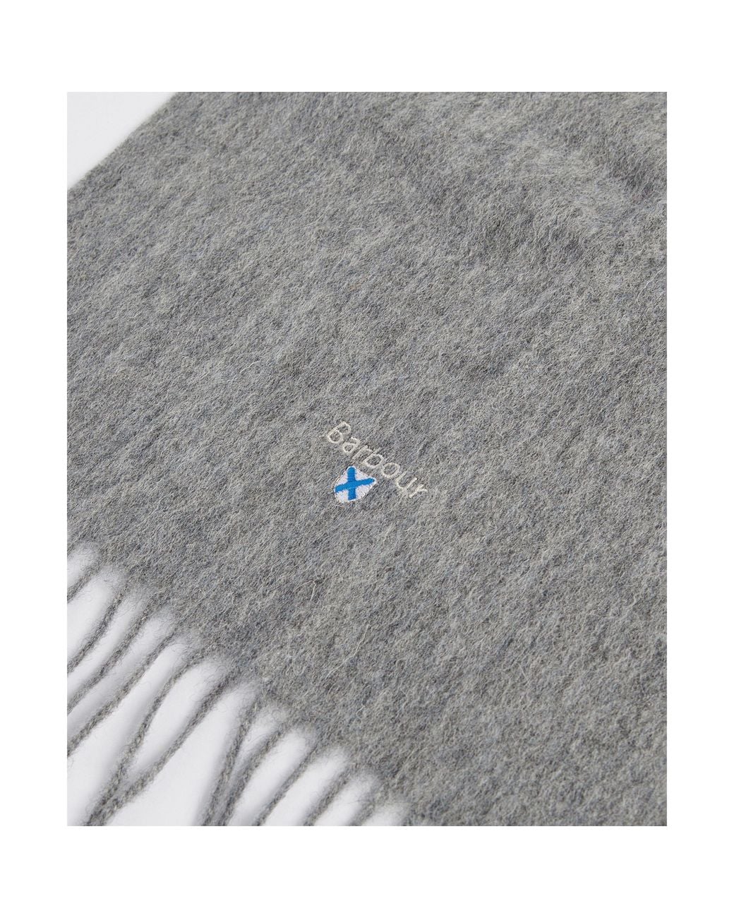Barbour Gray Plain Lambswool Scarf