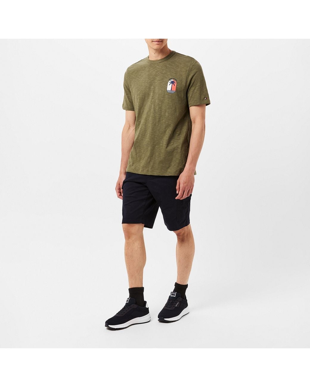 Tommy Hilfiger Green Palm Palm Print Breathable T-Shirt for men
