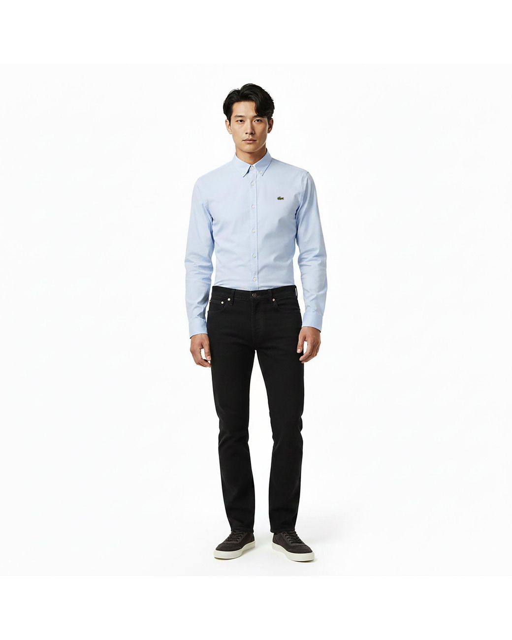 Lacoste Blue Long-Sleeve Oxford Shirt for men