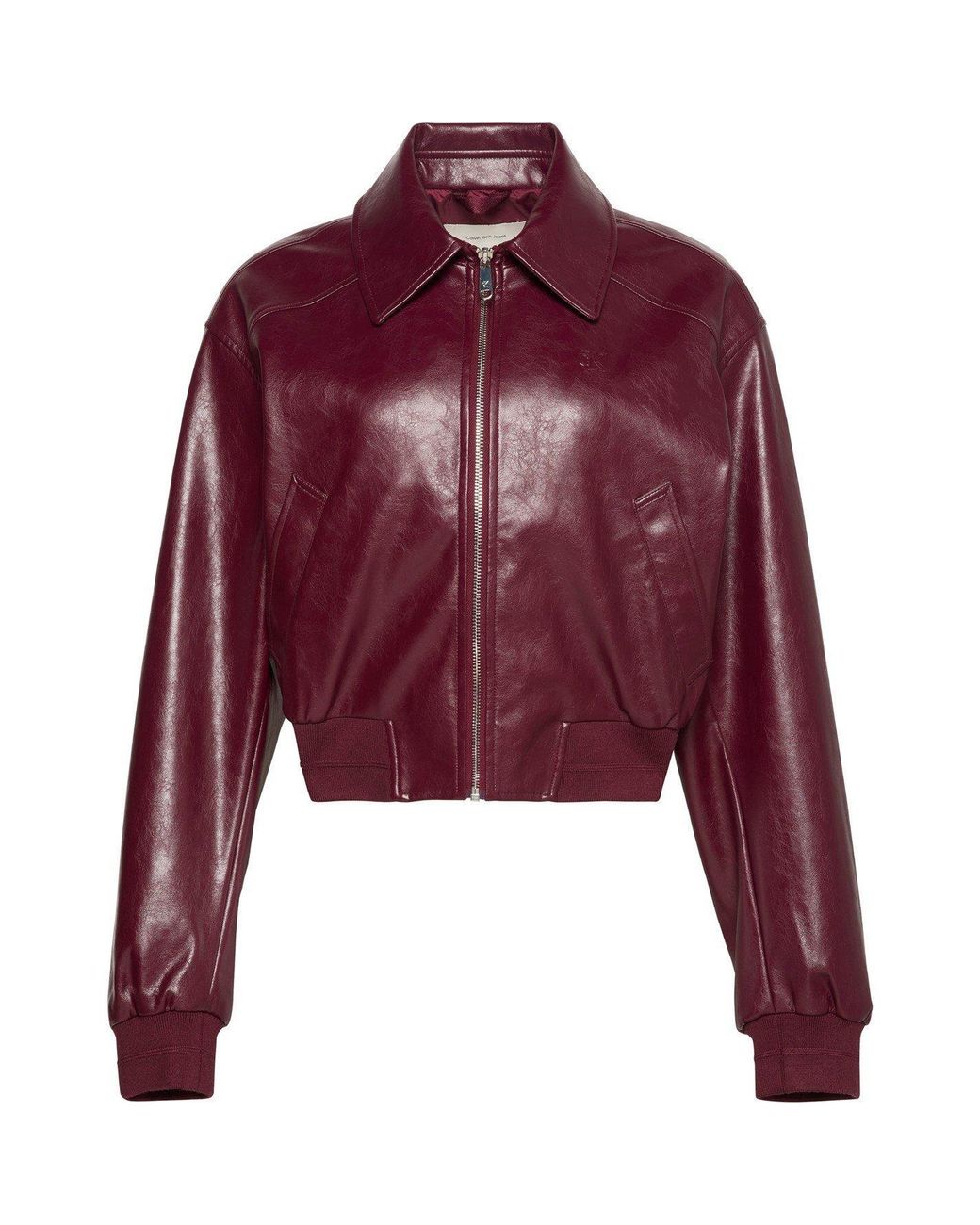 Calvin Klein Brown Cropped Faux Leather Jacket