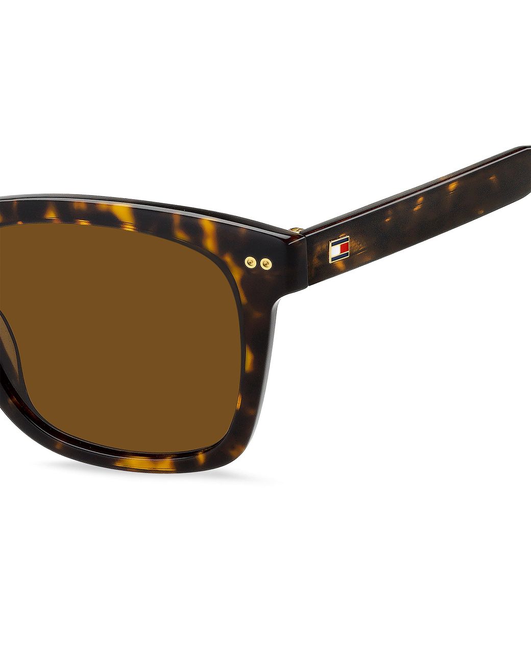 Tommy Hilfiger Brown Acetate Rectangular Sunglasses for men