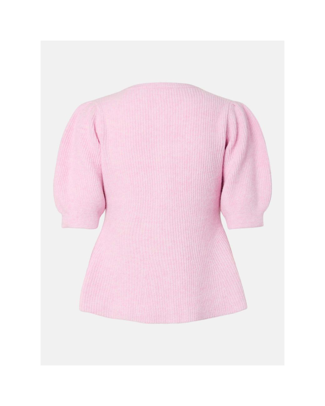 Pieces Pink Silly Puff Crew-Neck Short-Sleeve Cardigan