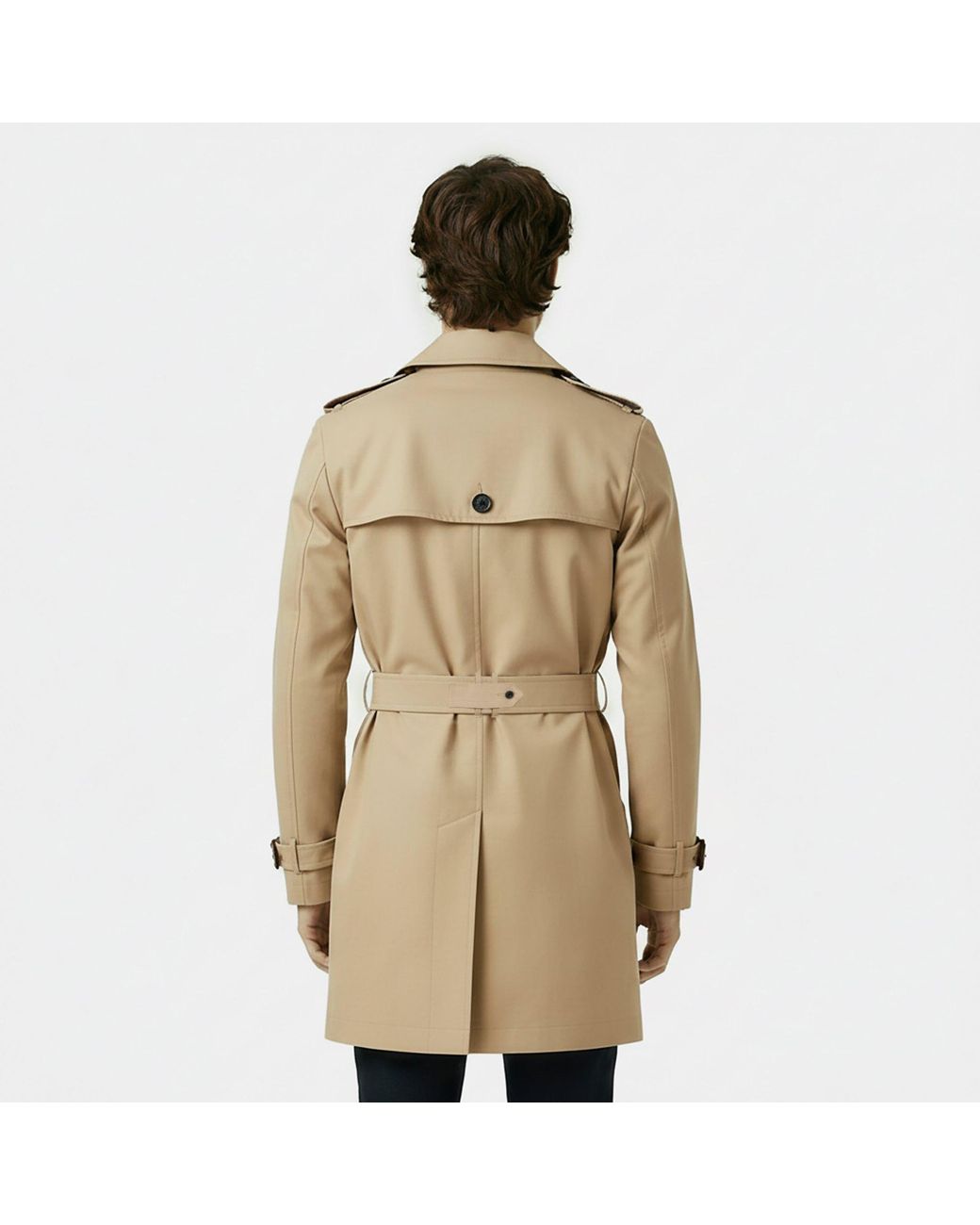 Jack Wills Natural Cotton Water Resistant Mid-Length Long Sleeve Trench Coat for men