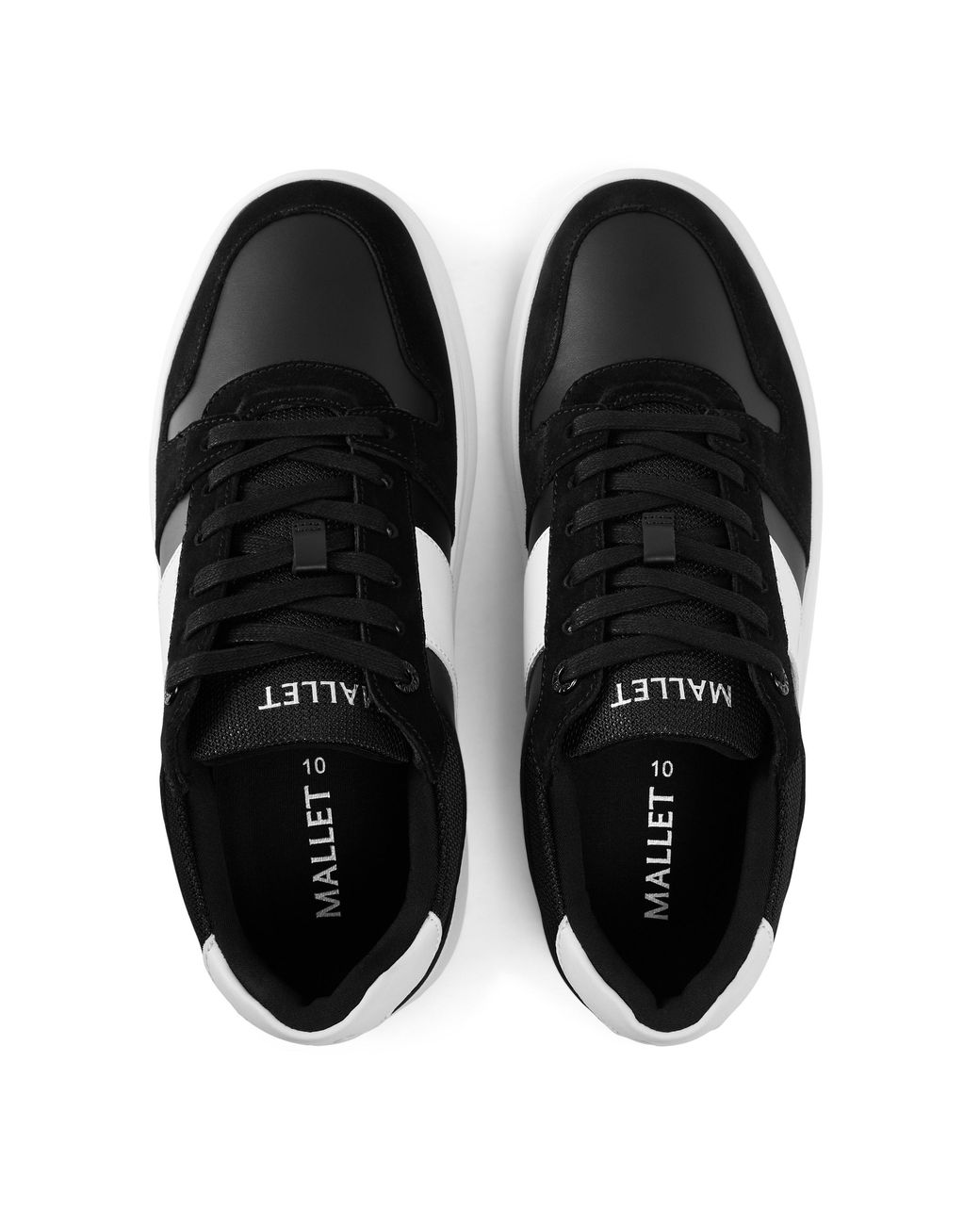 Mallet Black Hoxton Leather Low-Top Trainers for men