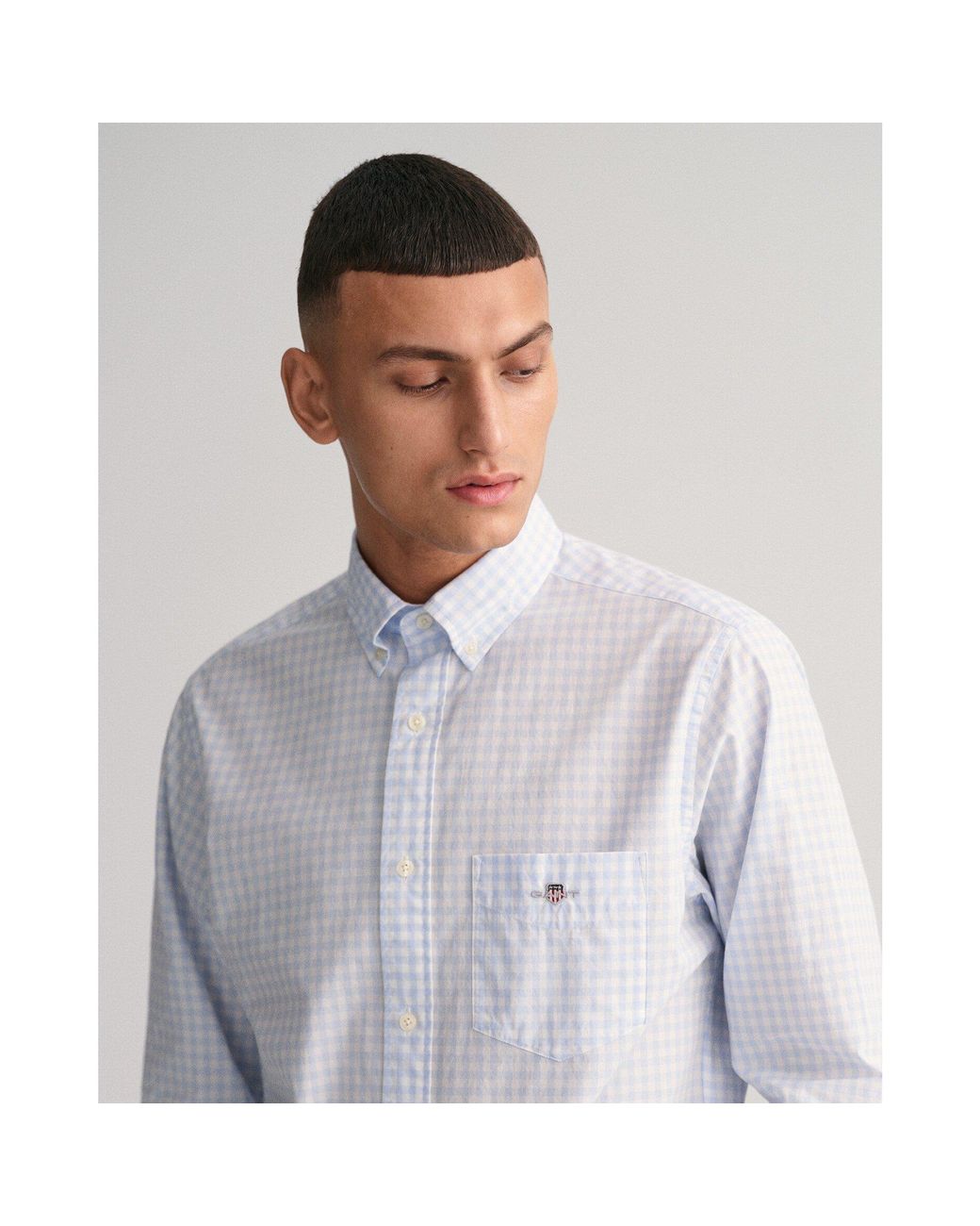 Gant Blue Regular Fit Gingham Poplin Shirt for men