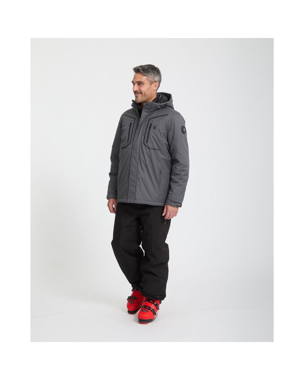 Spyder Gray Snow System Ski Jacket for men