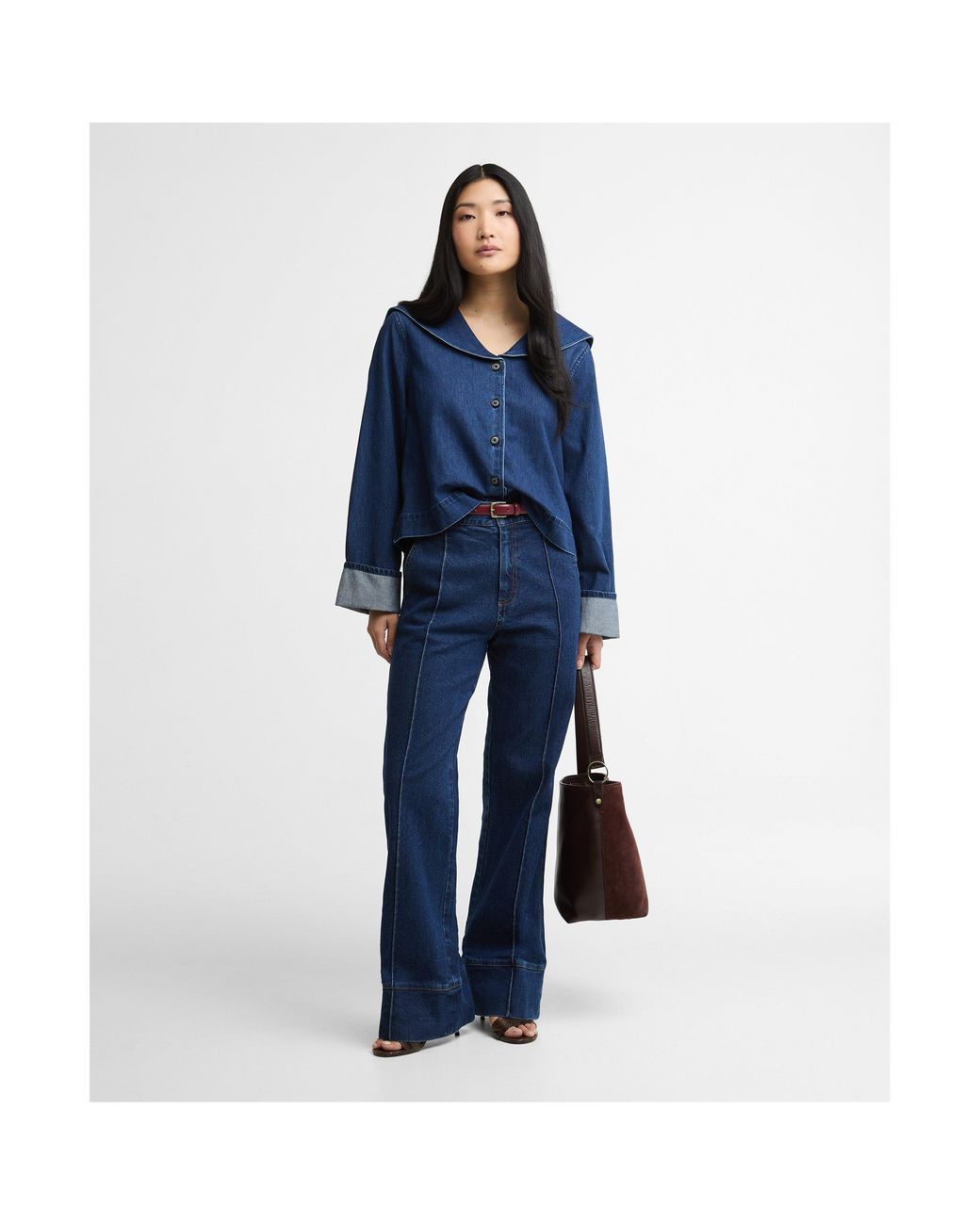 Barbour Blue Long Sleeve Denim Shirt