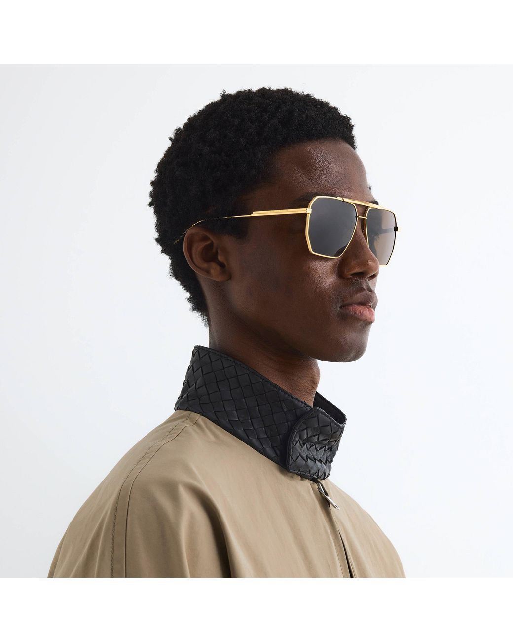 Bottega Veneta Brown Bv1012S Aviator Sunglasses for men