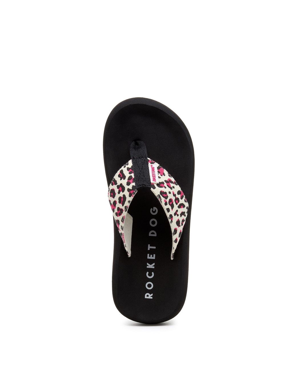 Rocket Dog Black Spotlight Monroe Leopard Print Flat Sandals
