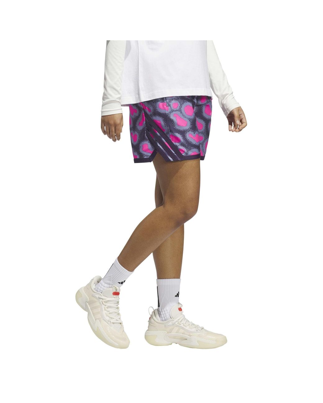 Adidas Purple Crazy Lite All-Over Print Basketball Shorts for men