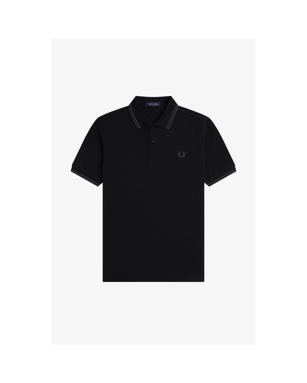 Fred Perry Black Short Sleeve Twin Tipped Polo Shirt for men
