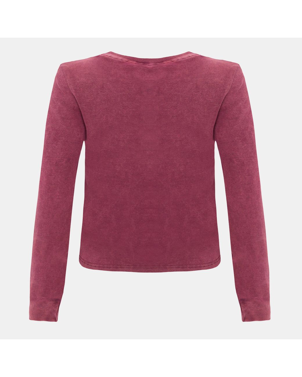 I Saw It First Pink Washed Ribbed Long Sleeve Top