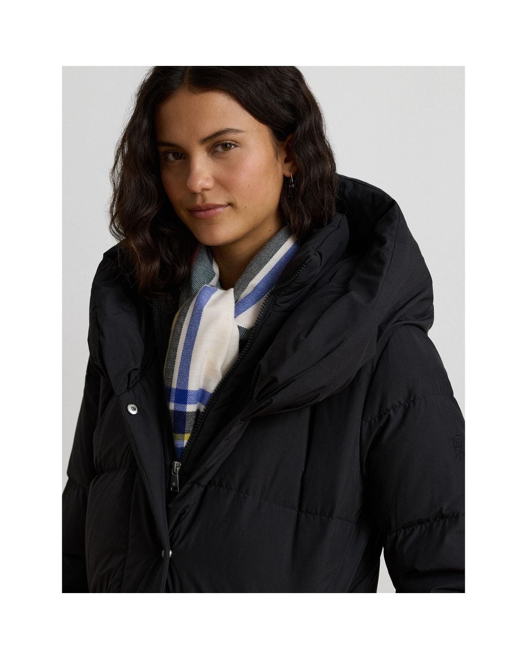 Ralph Lauren Black Vesty Longline Hooded Puffer Jacket