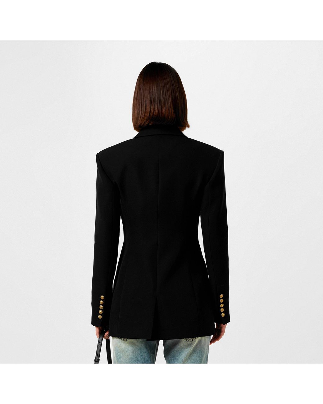Balmain Black Single-Breasted-Tone Button Long Sleeve Blazer