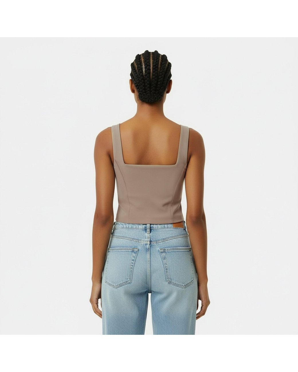 Jack Wills Brown Pinstripe Corset Top