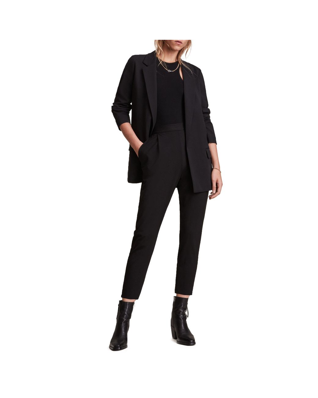 AllSaints Black Aleida Jersey Trousers