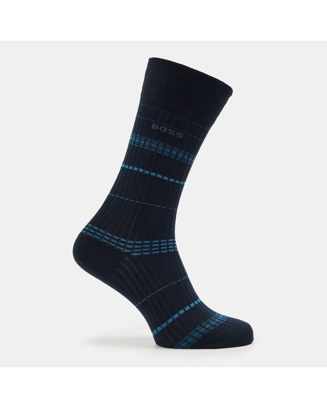Boss Blue 3 Pack Rib Stripe Socks for men