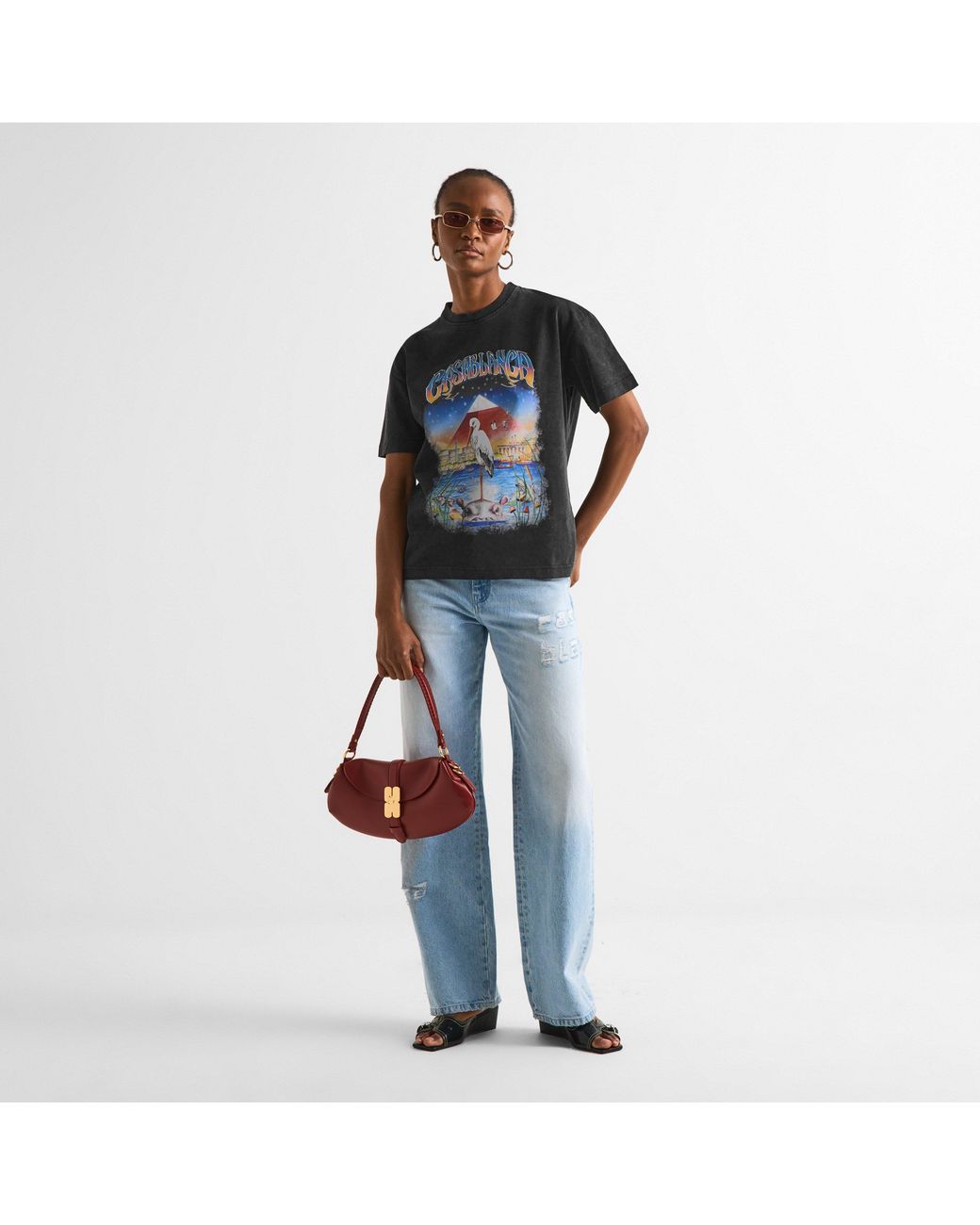 Casablanca Black Logo Graphic Oversized T-Shirt