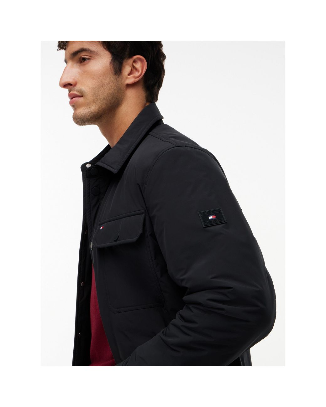 Tommy Hilfiger Blue Packable Lightweight Long-Sleeve Overshirt for men