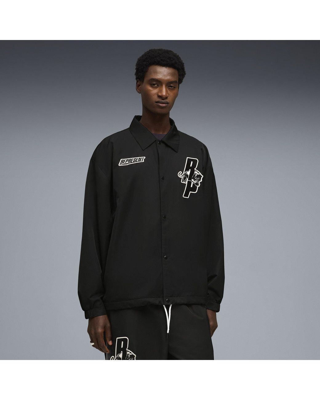 PUMA X REPRESENT Black Coach Jacket for men