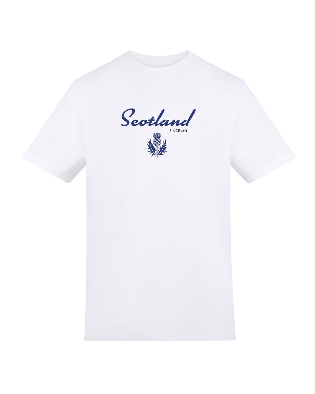 AWD White Adults Printed Scotland Rugby Fan Tee