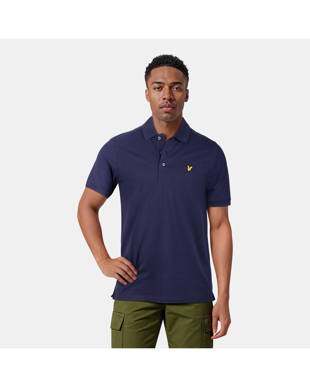 Lyle & Scott Blue Basic Short Sleeve Polo Shirt for men