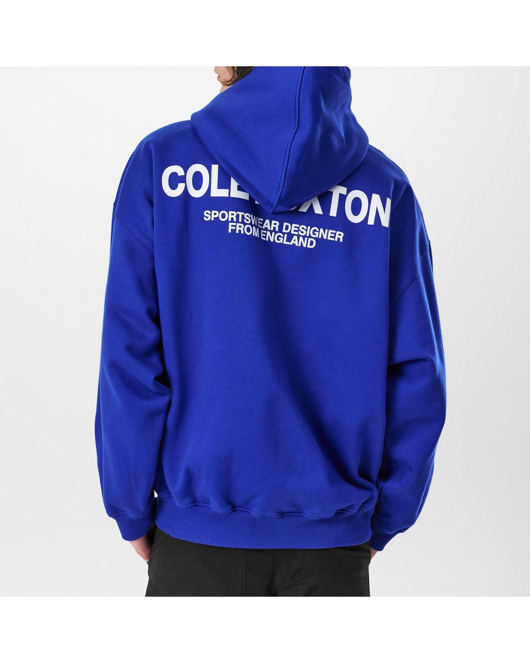 Cole Buxton Blue Logo Cotton Sportswear Hoodie for men