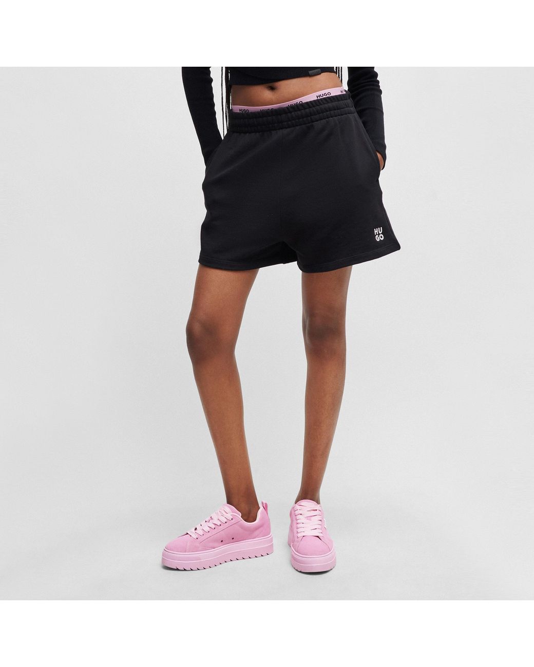 HUGO Black Narondia Fleece Shorts