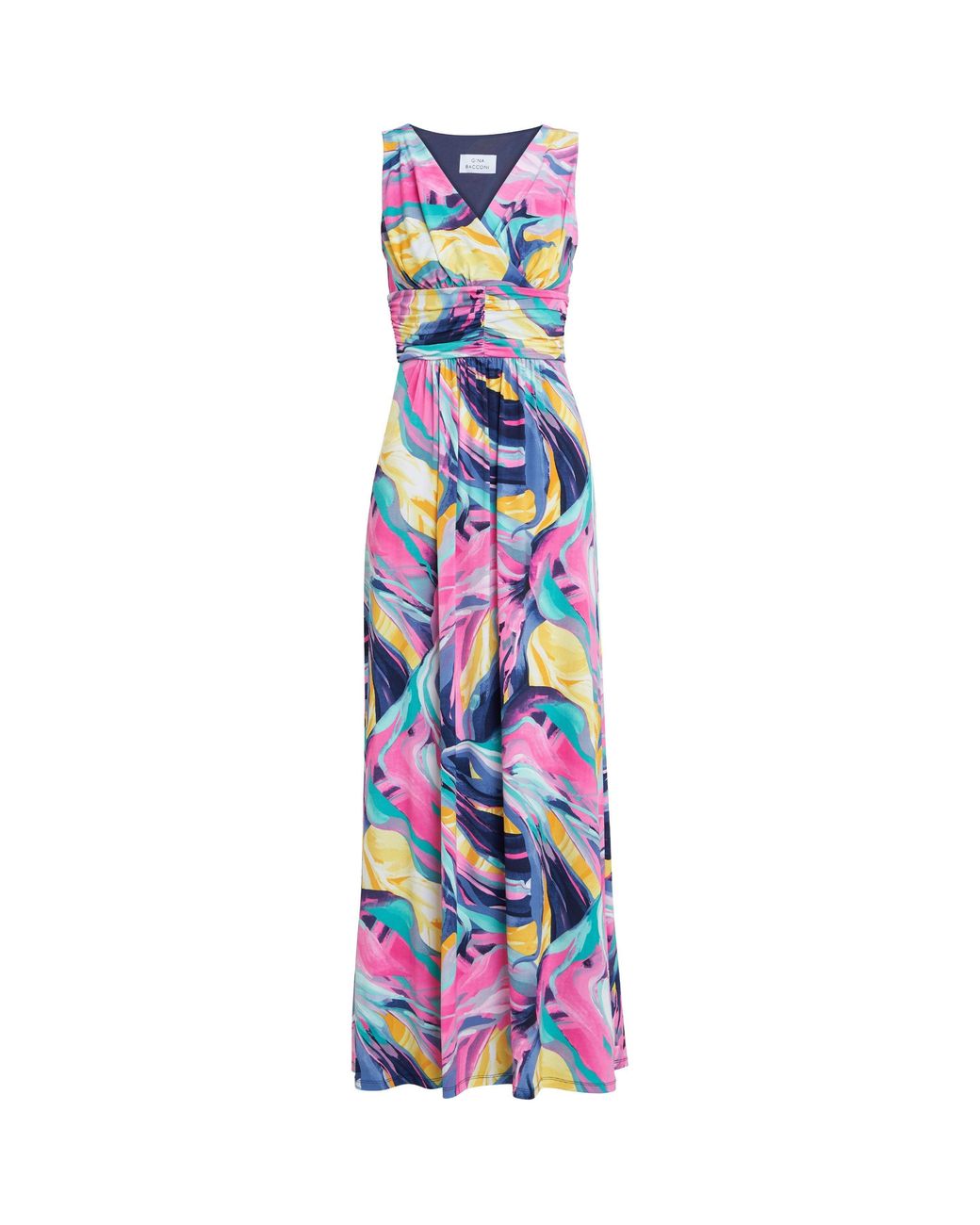 Gina Bacconi White Camille Maxi Jersey Dress