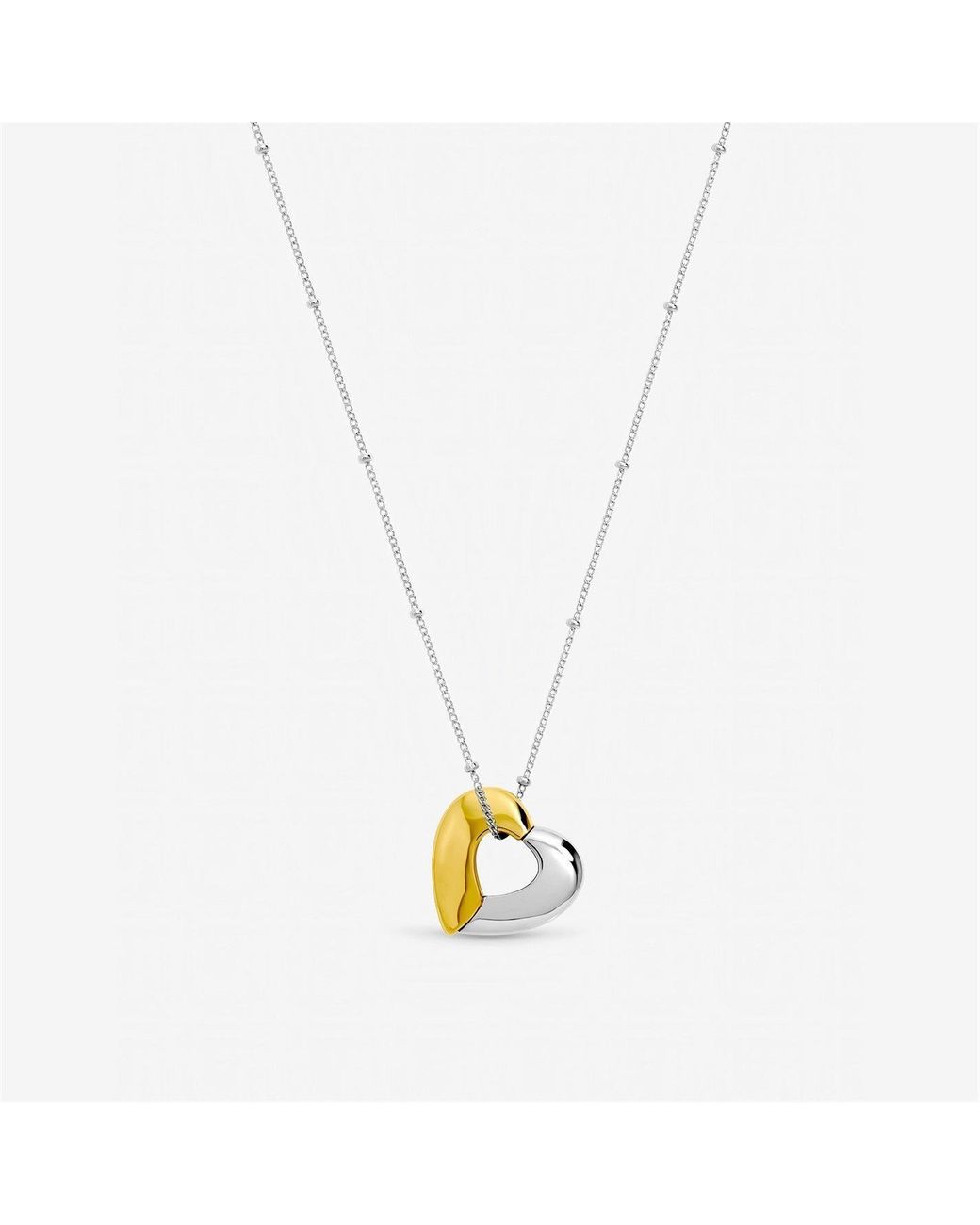 Inicio Metallic Sterling Plated Heart Necklace