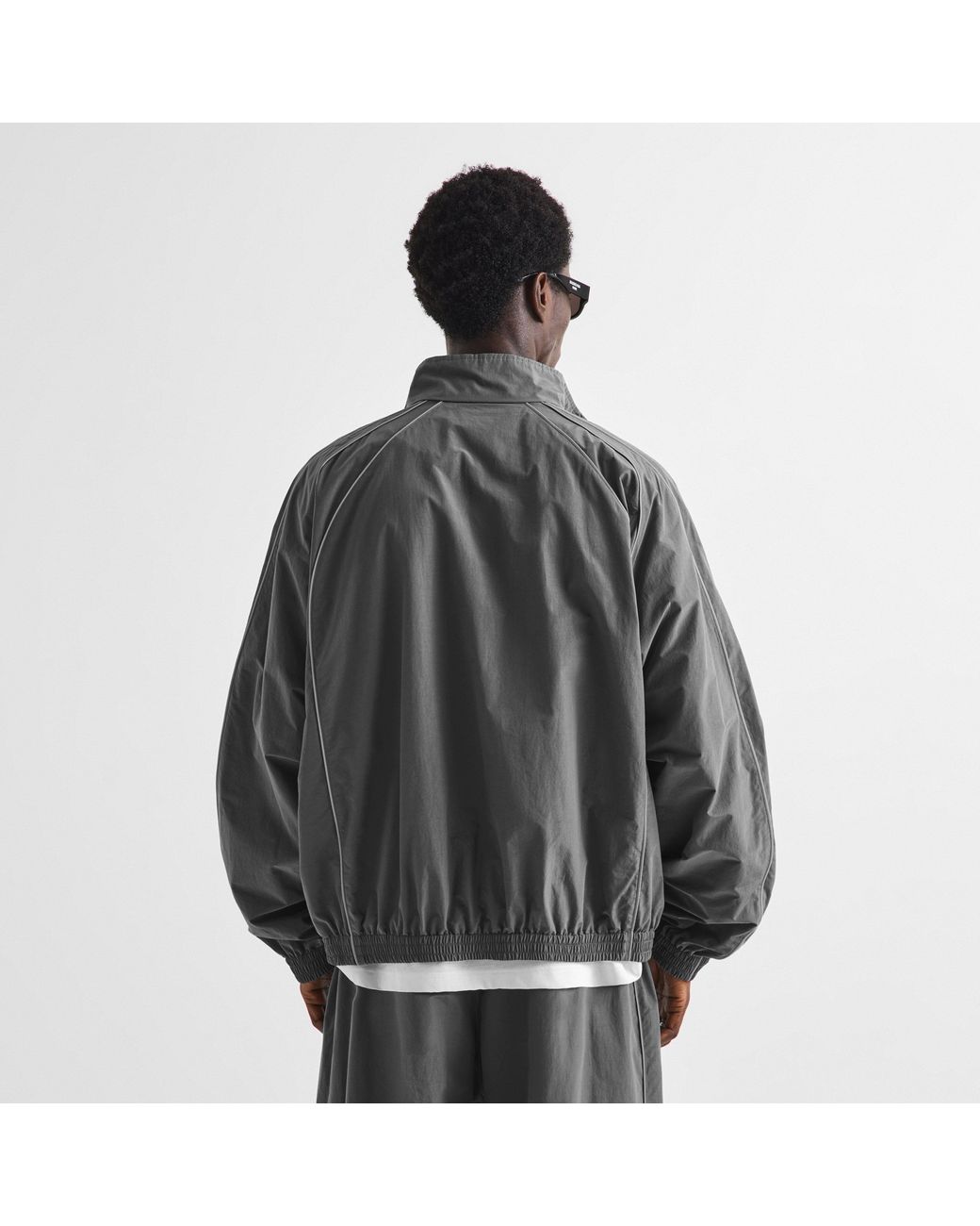 Balenciaga Gray Cotton Poplin Open Hem Tracksuit Bottoms for men