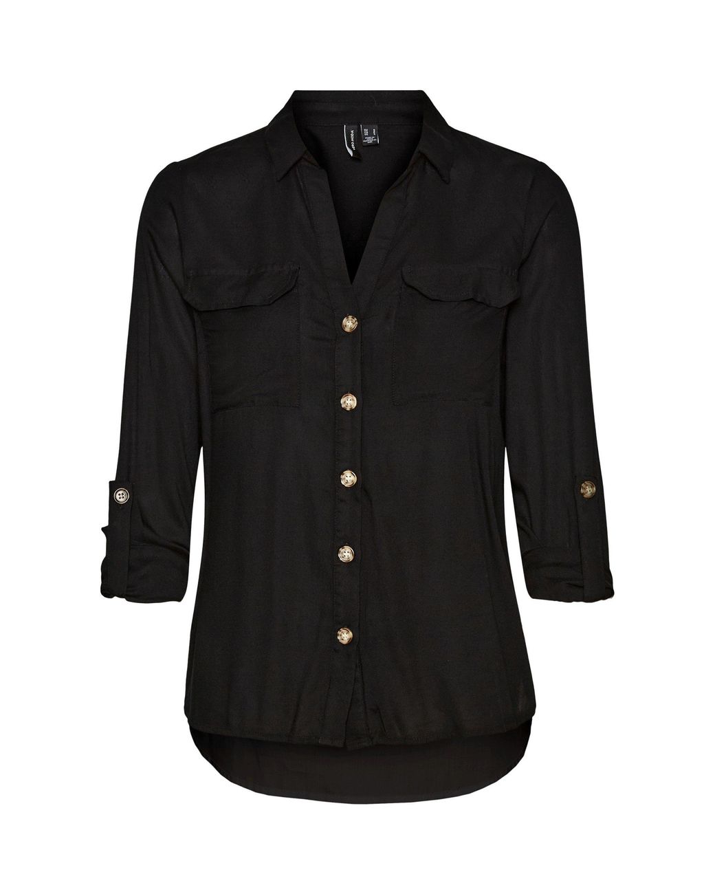 Vero Moda Black Long-Sleeve Plain Shirt