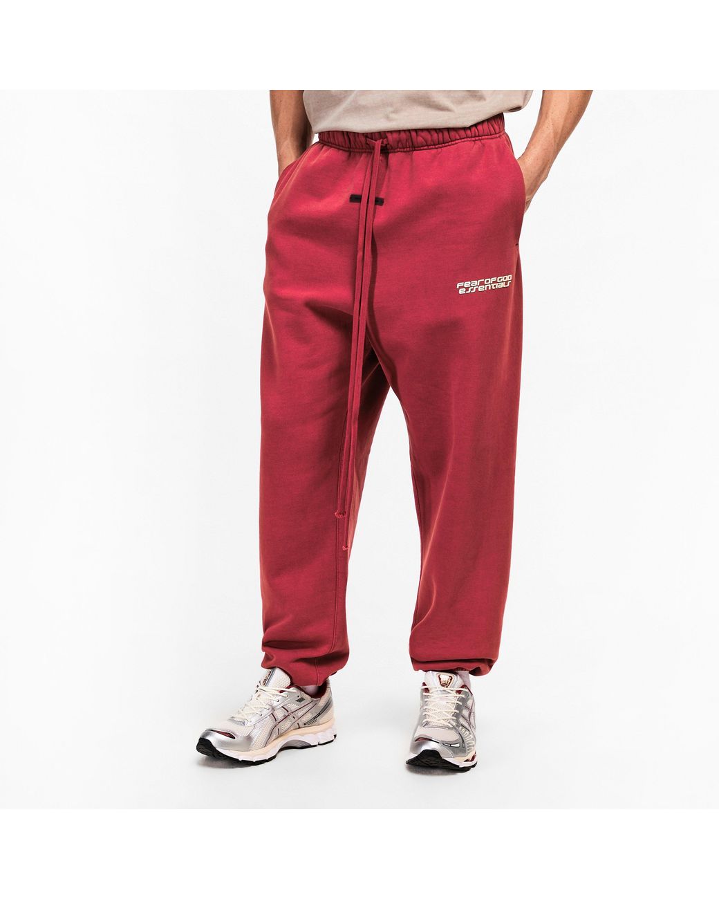 Fear Of God Red Classic Fleece Joggers for men