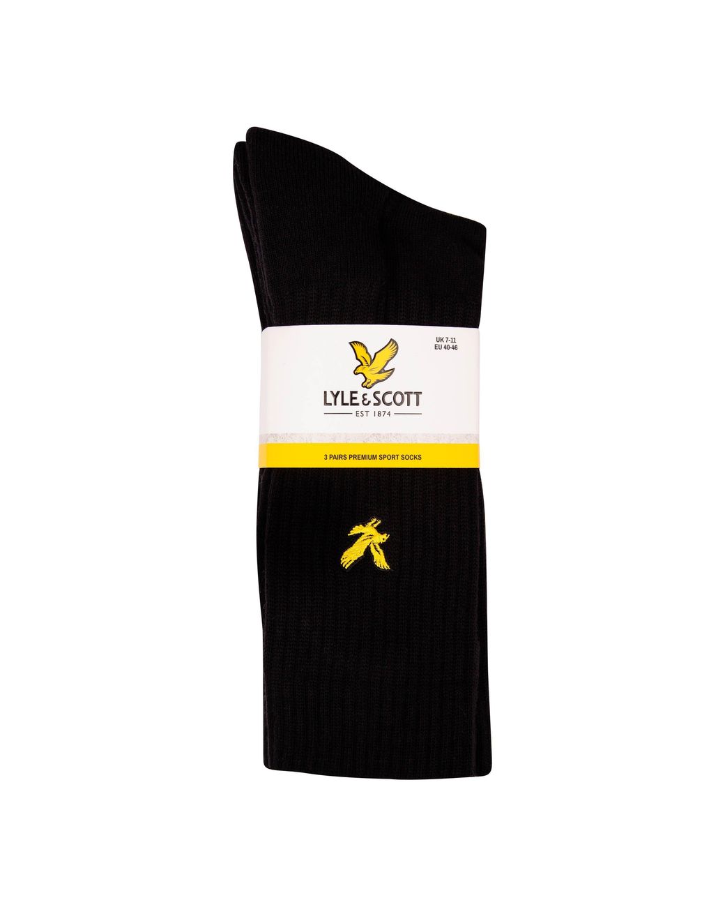 Lyle & Scott Black Crew Socks for men