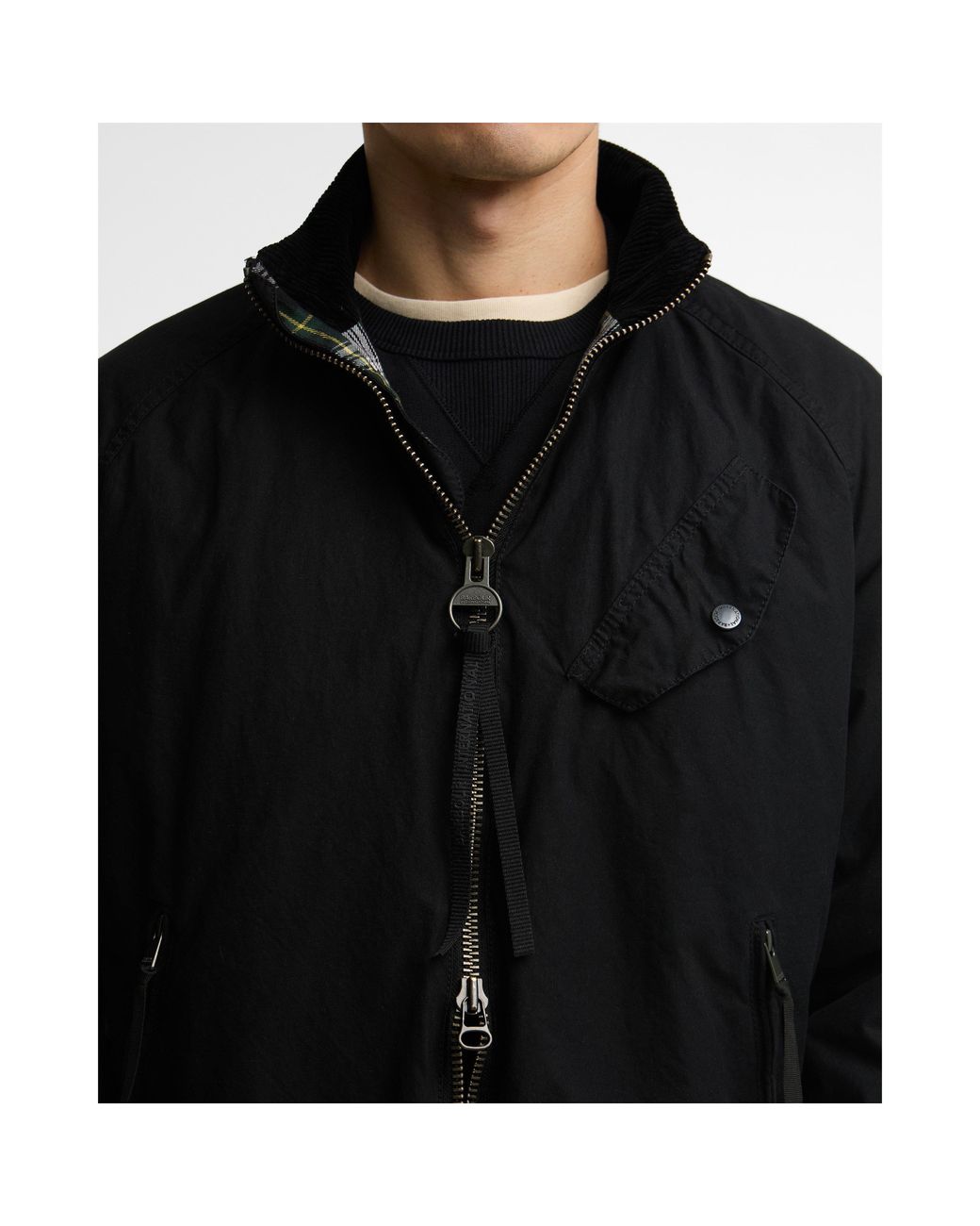 Barbour Black Club Blouson Full-Zip Wax Jacket for men