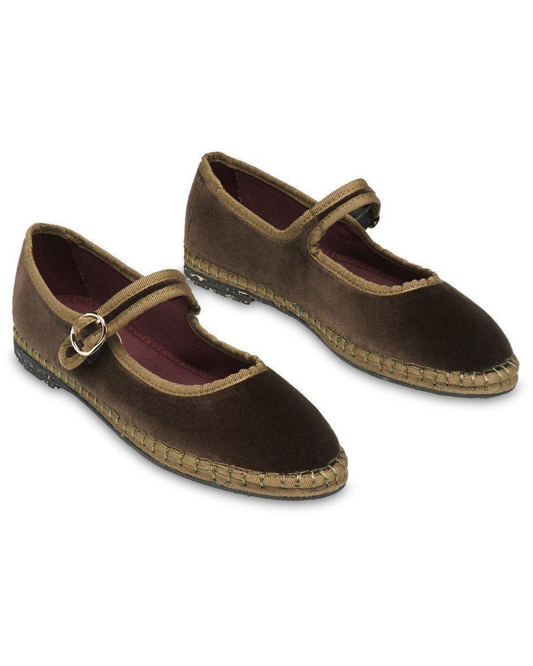 Flabelus Brown Velvet Mary Jane