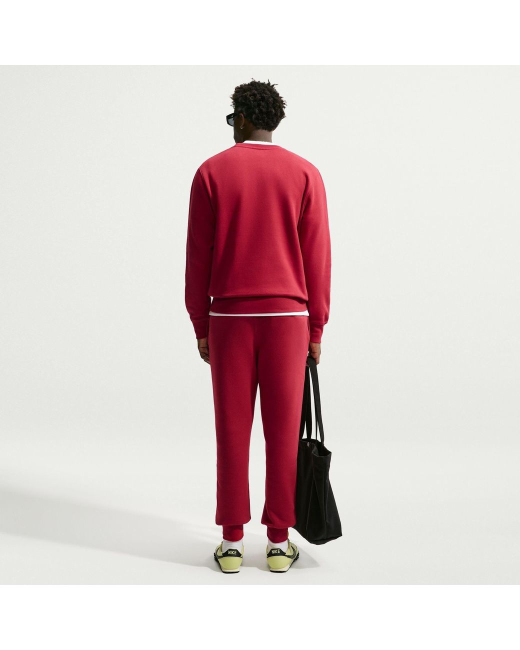 Nike Red Sportswear Club Fleece Jogging Pants for men