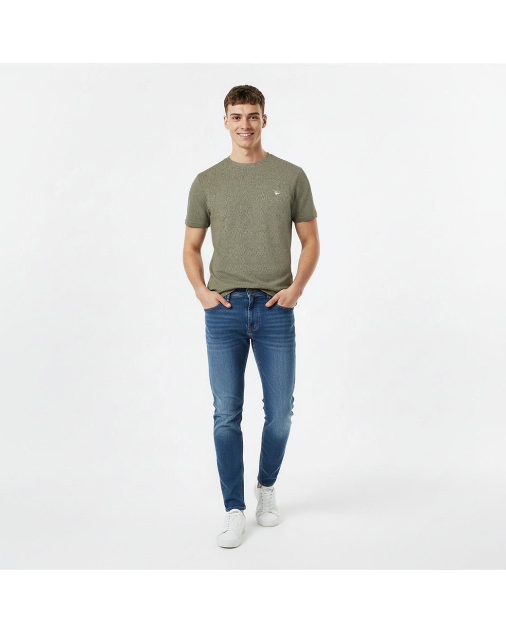 Jack Wills Green Jw Bubble Texture Regular Fit T-Shirt for men