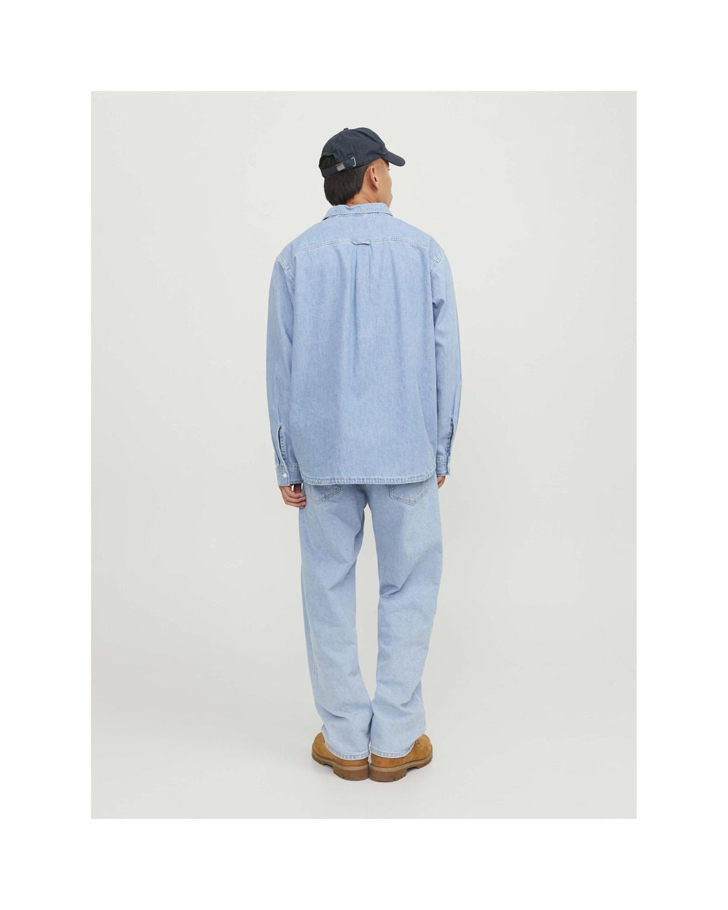 Jack & Jones Blue Alex Original Cotton High-Waisted Wide-Leg Jeans for men