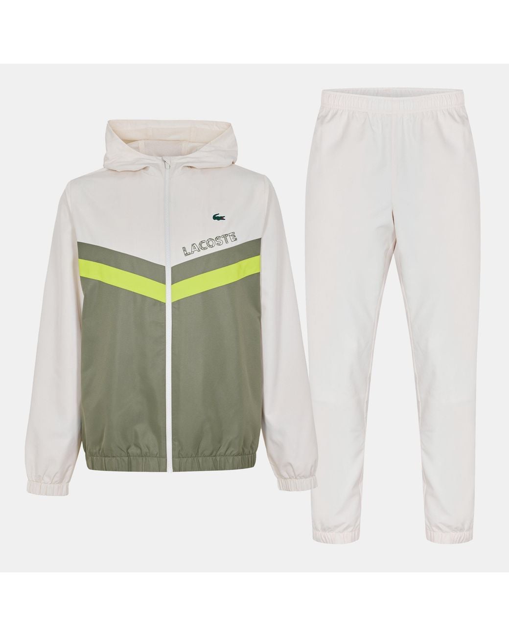 Lacoste White Tennis Sport Stripe Tracksuit for men